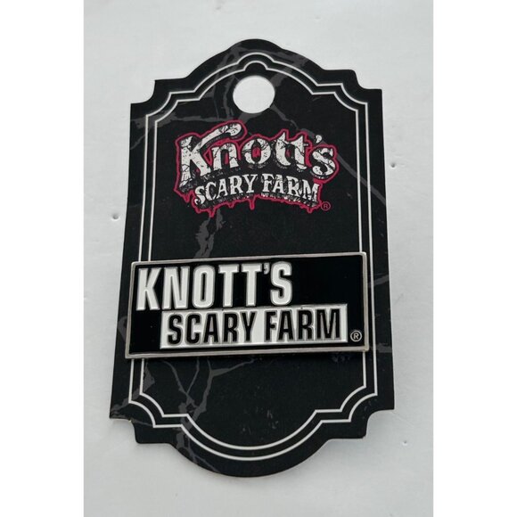 Knotts Scary Farm 50th Official Logo Lapel Pin Souvenir With Backing Card - Picture 1 of 3